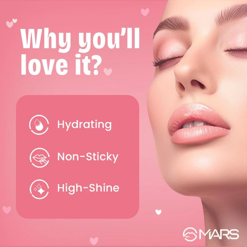 MARS Candylicious Sheer Lip Gloss for Women | Hydrating & High Shine | Lightweight | Non-Sticky | Enriched with Vitamin-E, Hyaluronic Acid & Avocado Ester (4.0ml) (05-JELLY BEAN) thumbnail 8